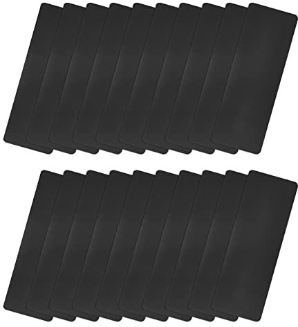 sourcing map Blank Metal Card, 1.8 x 0.6 Painted Aluminum Plate for DIY Laser Engraving Nameplate, 0.3mm Thick Black 20 Pcs