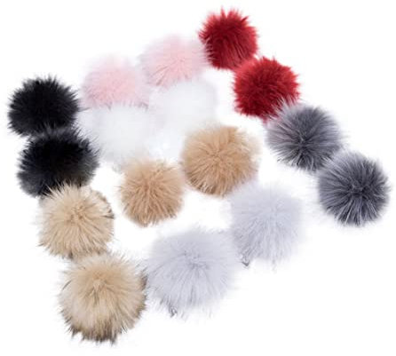 Levemolo 20st Haarball Bommel Aus Kunstpelz Pompons Selber Machen Schlüsselanhänger Bommel Pompons Basteln Bommel Für Mütze Faux Flauschiger Pom Pom Schmuck Bommel Elastisch Häkeln