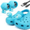 Septpenta Wiederaufladbare Krokodil Stirnlampe, Set mit 2 LED Leuchten, USB Aufladung, Lustiges Gadget, Neuartige Schuhbeleuchtung für Hundespaziergänge, Geeignet für Erwachsene und Kinder(Blau)