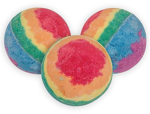 MIJOMA Sprudelnde Regenbogen Badekugel, Pride Kollektion, Luxuriöses Badeerlebnis, Lavendel Duft, Perfekte Geschenkidee, Set von 3 Badefizzern, jeder ca. 180g und Ø7cm, für Unvergessliche Spa-Tage