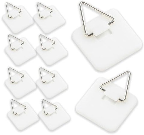 KALUROIL 30 PCS Ganci Per Quadri Adesiv - Ganci per Piatti da Parete Multifunzione - Verticali Invisibili per Cucina, Ufficio, Bagno e Decorazioni - Resistente e Facile da Usare (grande piazza)