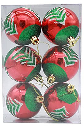 Weihnachtsbaumschmuck, Weihnachtskugeln, 6 Stück, Christbaumkugeln, Baumschmuck, Weihnachtskugeln, Ornamente, hängende Anhänger, Urlaub for Weihnachtsbaumparty, Dezember (Color : B)