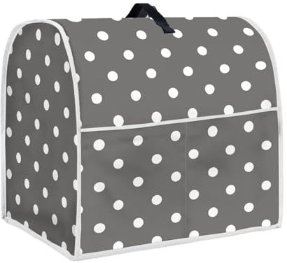TOADDMOS Polka Dot Gray Stand Mixer Cover Dust Cover Kitchen Aid Mixer Cover Compatible with 6-8 Quarts