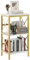 YMYNY Librería, Estantería de 3 Niveles, Estanteria Almacenaje, Mueble Organizador, para Salón, Dormitorio, Cocina, Oficina, Estilo Industrial, 40×29×75CM, Mármol Blanco y Dorado HST008W