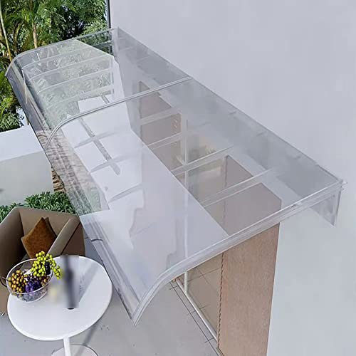 Vordach für Gebogene Fenster und Türen, unsichtbares Vordach für die Vordertür, Außenmarkise, Polycarbonat-Abdeckung, Gartenüberdachung, Terrasse, Veranda, Vordach für Vorder-/Hintertür (40 x 90 cm/