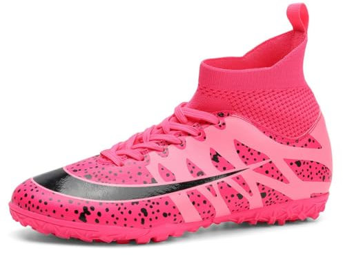 Boys Girls Astro Turf Football Boots Kids High-top Football Shoes Unisex Athletic Sneakers Soccer Shoes Indoor/Outdoor/Competition/Unisex
