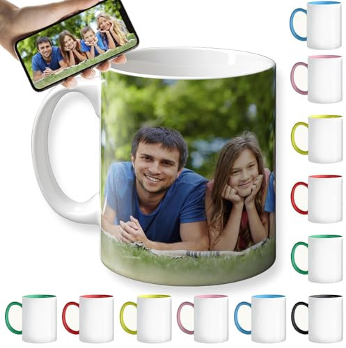 Taza mug personalizada con foto y/o texto - con 1, 2, 3 o 4 fotos - 330ml (11oz) de capacidad (1 Foto)