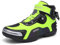 Stivali da moto leggeri da uomo, stivali da moto da uomo impermeabili, scarpe da moto da strada, scarpe da motociclista da cross e scarpe da corsa sportive(Green,45 EU)
