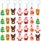 KAHEIGN 36 Pièces 3D Porte-Clés de Noël, 6 Styles Porte-Clés de Noël Dessin Animé Père Noël Bonhomme de Neige Arbre de Noël Ours Porte-Clés Ornement pour Noël Cadeaux Fête Faveurs Noël Décoration