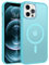 GaoBao iPhone 12 Pro Max Case, Lake Blue, Slim Translucent Matte Protective Cover, MagSafe Compatible, Shockproof, Magnetic, Silicone