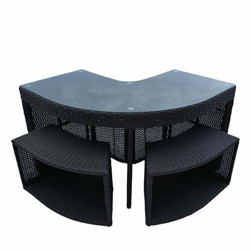 CANADIAN SPA CO. Eckbar für Pool mit Hocker, Randmöblierung für eckige Whirl Pools und Hot Tubs, Randmöbel-Kollektion, Korbgeflecht wetterfest, Aluminiumrahmen rostsicher