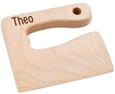 Bärenfreunde Kindermesser ab 1 Jahr, Montessori Messer Holz Kleinkinder | Sicheres Baby Holzmesser und stabiles Schneidemesser ab 2 Jahre, nachhaltiges Buchenholz Hackmesser Spielzeug zum Geburtstag