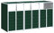 vidaXL Mülltonnenbox für 3 Tonnen Grün 216x81x115 cm Stahl, 1er Mülltonnenbox, Mülltonnenverkleidung 1er, Mülltonnenbox 2 Tonnen