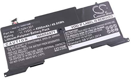 vhbw batteria sostituisce Asus 0B200-00510000, C32N1301 per notebook (4500mAh, 11,1V, Li-Poly)