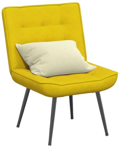 Myheimly Ohrensessel,Bouclé Sessel Wohnzimmer, Schlafzimmer, Statement Piece Loungesessel, Relaxsessel 64x74x84 cm SamtGelb,Ohne Fußhocker