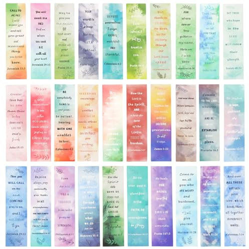 Maxqzin Lesezeichen für Frauen, Aquarell-Bibel-Lesezeichen, inspirierende Zitate, christliches Geschenk für Frauen, Männer, Studenten, Lehrer, Buchliebhaber, 60 Stück