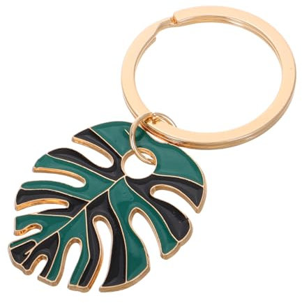 Tropical Palm Leaf Keychain, Alloy Monstera Leaf Pendant, Green Hanging Charm for Purse, Backpack, Keys, Nordic Style Accessories for Party Decorations
