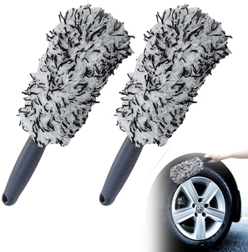 Felgenbürste, Flat Wheel Brush, Felgenreiniger Bürste, Auto Felgen Reinigung Bürste, Entfernt Mühelos Schwer Erreichbaren Schmutz von Felgen, zum Reinigen von Autofelgen Oder Motorrädern, 2 Stück