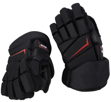 Brrnoo Hockey Gloves, Ice Hockey Gloves for Men & Women, Lacrosse Gloves, Hockey Finger Protective Gloves, Hockey Players Gloves (9in)