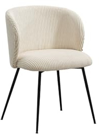 KAWOLA Stuhl Design Esszimmerstuhl Lena - Polsterstuhl aus Cord in Cremeweiß, Moderner Küchenstuhl, Wohnzimmer Stuhl Robust & Komfortabel