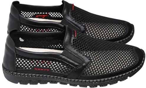 Zapatos para espolón calcáneo para hombre, zapatos deportivos de moda para hombre para primavera y, parte inferior plana, malla ligera y transpirable, sin cordones, cómodos, lisos, simples. Zapatos