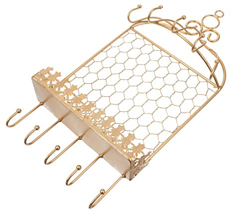 Warmhm 1Stück Wandmontierter Schmuckständer Vogelkäfig-design Stilvolle Schmuckaufbewahrung für Ohrringe für Schlafzimmer und Kommode Platzsparend und Dekorativ