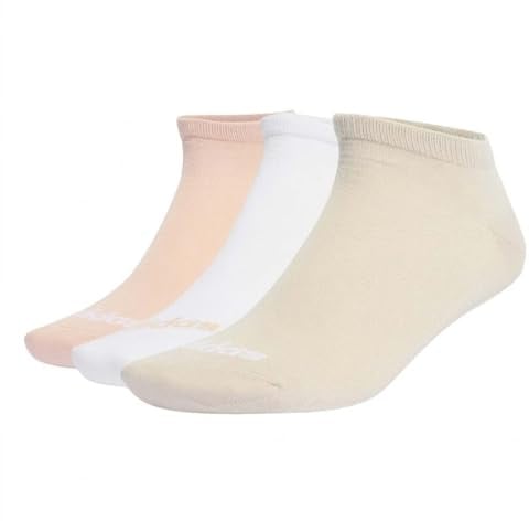 adidas Unisex Thin Linear Low-Cut Socks 3 Pairs, wonder alumina/blush pink/white, 4.5-6