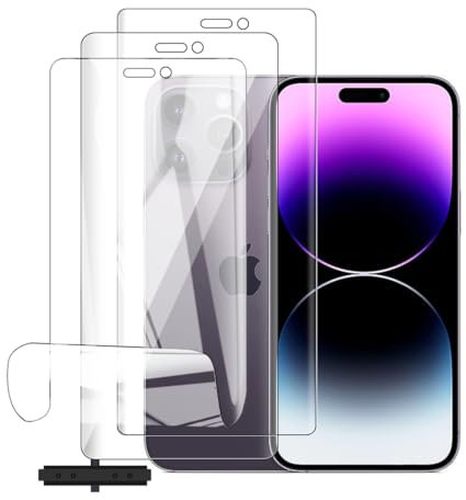 Glcrrpu Screen Protector soft for iPhone 14 Pro Max[6.7]-[3PCS] TPU Hydrogel Protector Anti-Fingerprint,Self-Repairing,HD Clear,Ultra-Thin,Easy Fit Kit,Case Compatible