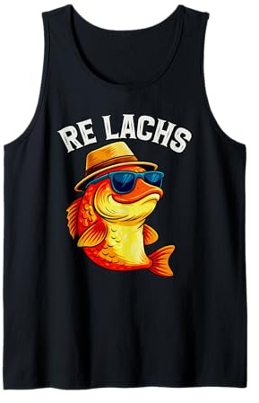RE LACHS – Lustiger Chillfisch mit Sonnenbrille & Strohhut Tank Top