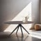 Homestyle4u Esszimmertisch 200x100 Oval 8 Personen Stein-Optik Metall Wohnzimmer Esstisch Metallgestell Küche Esszimmer