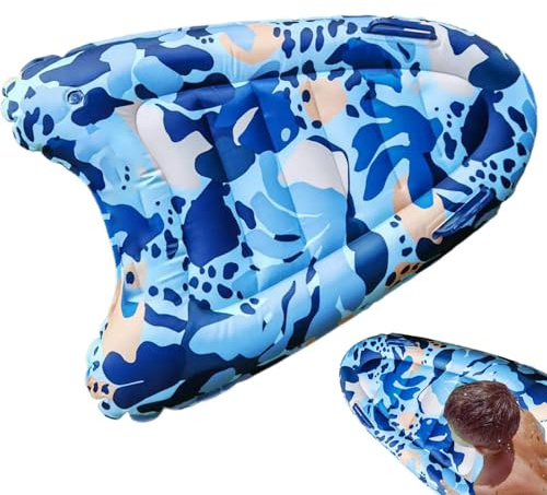 Planche De Surf Gonflable avec Poignées, Bodyboard Coloré, Jouets Aquatiques D'été pour Piscine, Tapis De Surf Flottant Sécurisé pour L'apprentissage De Natation, Planche Surfing Légère pour Adultes