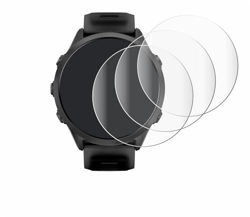 Savvies 4 Stück Full-Screen Schutzfolie für Garmin Forerunner 570 (47 mm) Full-Cover Displayschutz-Folie mit Installationshilfe [3D Curved]