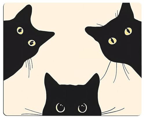 WQEDVN Computer Mouse Mat, Cute Mouse Mat, Square Cute Mouse Pad, for Desk Laptop with Non-slip Rubber Base (Three Cats 200x240x3mm)