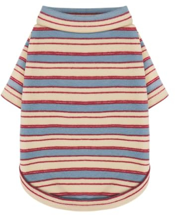 Stylish Striped Block Dog Shirt, Comfortable, Breathable, and Wrinkle-Resistant. Perfect Apparel for Small, Medium, & Large Dogs, a Must-Have for Pet Lovers M