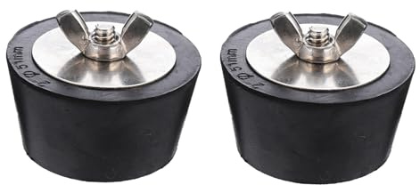 SUPVOX Lot de 2 Bouchons D’Hiver en Caoutchouc Coniques 51 Mm Taille 9 pour Piscine, Protection Ligne de Retour Étanche Vis INOX, Accessoires Hivernage Patio Jardin Spa