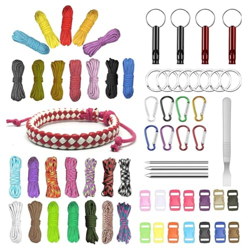 FARYODI Paracord 550 Seil 4mm Schnur, Paracord Set mit 3 Meter 7 Kern Nylonschnur, Allzweckseil für Basteln von DIY Armband Hundeleine Halsband Camping Survival Outdoor