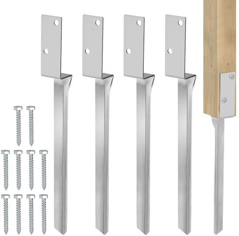 DBREAKS 4er Set Einschlaghülse Schaukel Bodenanker 4 x 50 cm Bodenhülse | Einschlagbodenhülse aus Feuerverzinkt Stahl, Stabil Pfostenhalter für Garten Schaukel Spielhaus, Rosenbogen und Spielturm
