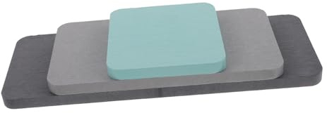 DECORNIJIA 3pcs Diatomite Absorbent Mats for Bathroom Kitchen Countertops Quick-dry Soap Dish Pads Mug Drying Mats Coasters for Cups Glasses Soaps and Small Plants Deep Grey Green Grey