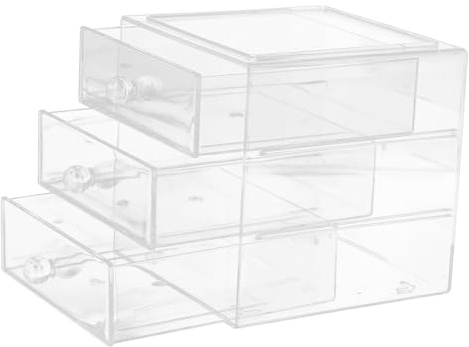 OFFSCH Kosmetikkoffer aus Transparentem Acryl mit Schubladen-organizer für Make-up-aufbewahrung Praktische Aufbewahrungsbox als Tischdeko für Ankleidezimmer und Schlafzimmer
