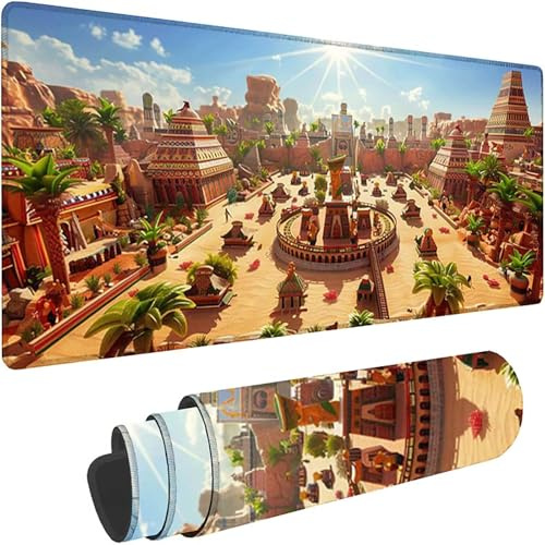 Tappetino Mouse XXL 1200 x 600 x 3 mm, Blu Tappetino Mouse Gaming Lavabile, Cartone Animato Mouse Pad Accessori Scrivania, Impermeabile e Antiscivolo Mousepad per Lavoro Ufficio Regalo Uomo w-2251