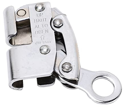 Generic Imbracatura di Sicurezza per Arrampicata, Pinza per Corda Autobloccante per Arrampicata su Roccia, Facile Montaggio, Protezione Anticaduta Integrata, Foro Rotondo, Acciaio Legato per