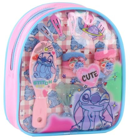 CERDÁ LIFE'S LITTLE MOMENTS Stitch Beauty-Set mit Zubehör für Mädchen – Stitch Beauty-Tasche für Spiel, Geschenk und Körperpflege