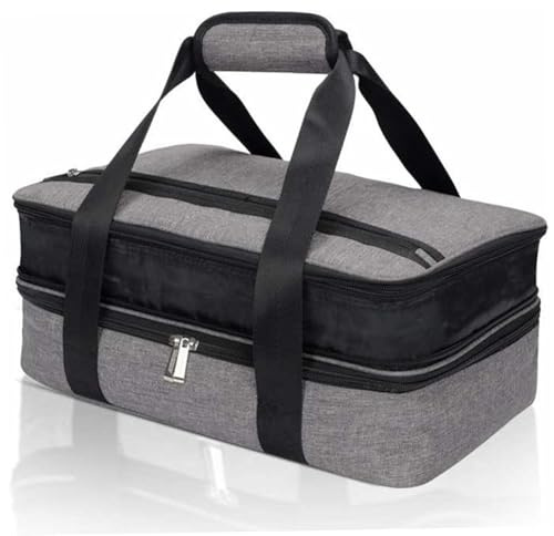 Tsawntd Insulated Casserole Carrier, Expandable Thermal Double Casserole Carrier Insulated Bag for Hot or Cold Food, Fits 9x13in Baking Dish Hot Dish