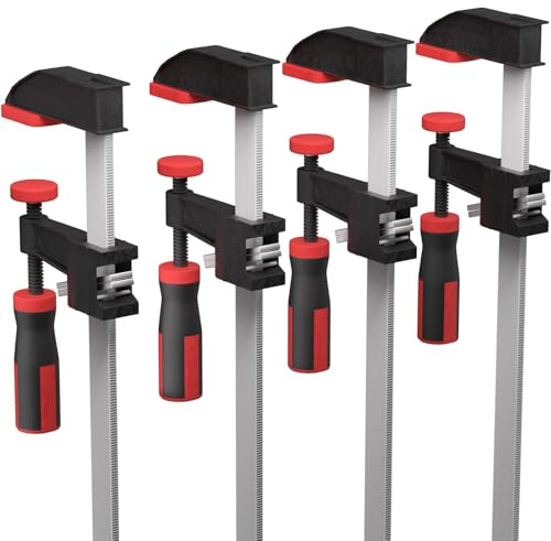 SNZND 350mm Wood Clamps, 4-Pack Professional Woodworking Clamps Sets, F Clamps for Woodwork, Max 270kg Load Limit and Stainless Steel for Woodworker Metalworker Carpenters