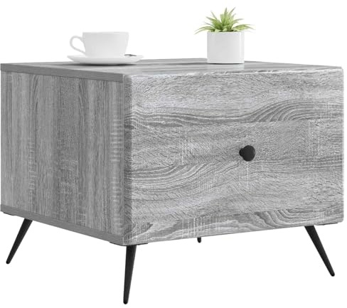 vidaXL Couchtisch Graues Sonoma 49 x 50 x 40 cm Holzwerkstoff, Eleganter Vintage Couchtisch, rechteckig, mit viel Stauraum, stylish und praktisch aus MDF