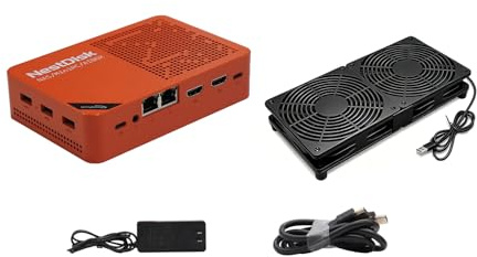 youyeetoo Nest Disk NAS MiniPC con Intel N150 Quad-Core, 4 bays NVME (16TB max), Dual 2.5G Ethernet + WiFi 6, 12GB DDR5, 3-Way 4K Display, OMV Pre-Installated for Home/Office (Fan Kit, 12GB+64GB+512GB