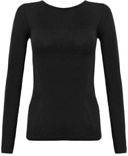 Kids Plain Basic Top Long Sleeve Girls Boys Uniform T-Shirt Tops 2-13 Years (2-3 Years, Black)