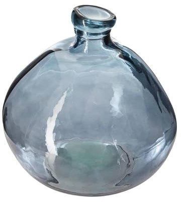 Jarrón Redondo Uly diám. 21 cm Cristal Reciclado Azul