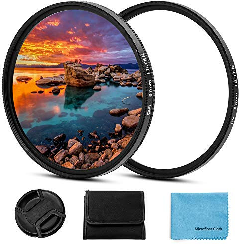 58mm Filter Kit, Fotover 58mm UV CPL Filter Set Universal UV Schutzfilter Zirkular Polarisationsfilter mit Mitte Pinch Objektivdeckel für Canon Nikon Sony Pentax Olympus Fuji Kamera