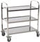 HOMCOM Carrito Auxiliar con Ruedas de Acero Inoxidable Carrito de Cocina con Bandejas y 2 Brazos para Comedor Salón 85x45x90 cm Plata